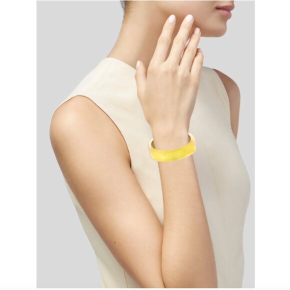 Alexis Bittar | Lucite Neon Yellow Square Bangle - Picture 2 of 8